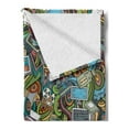 thumbnail image 2 of Hipster Soft Flannel Fleece Throw Blanket, Variety of Social MediDevices Drawnbstract Manner Computer Photos Smartphone, Cozy Plush for Indoor and Outdoor Use, 60" x 80", Multicolor, by Ambesonne, 2 of 5