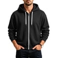 thumbnail image 3 of Mens Sweatshirt Zeliretfy Men's Windbreakers Casual Jacket Loose Solid Color Outdoor Long Sleeved Hooded Casual Jacket Windbreaker Front-Zip Jacket, 3 of 6