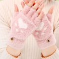 thumbnail image 1 of Guantes gruesos y cálidos para mujer, de moda, con forma de garra de gato, de felpa, suaves, cortos, sin dedos, de medio dedo, para invierno., 1 of 6