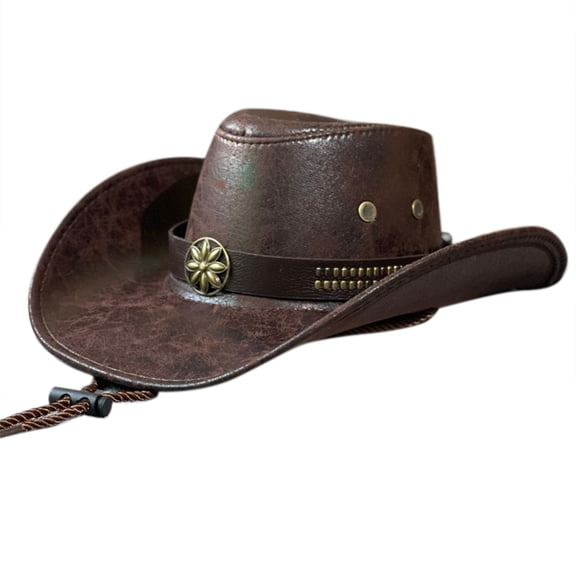 COMEET Cowboy Hat, Western Hat Adjustable Rivet Girl Costume Cosplay Ornament Household Supplies for Female Teenager Girl