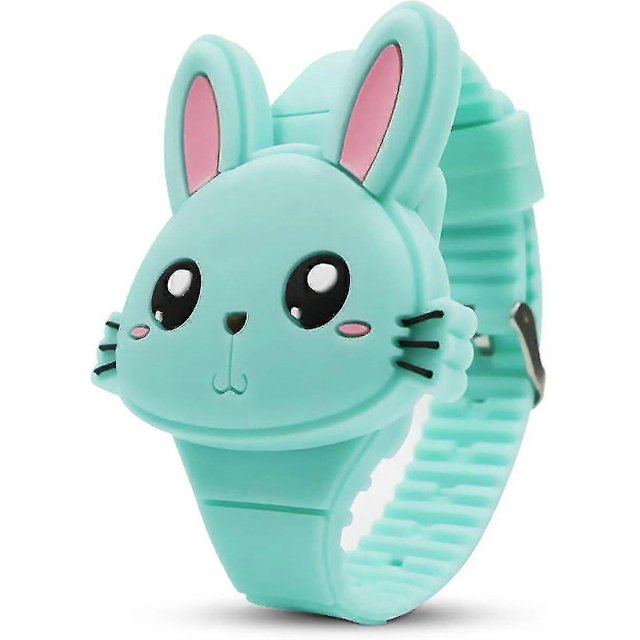 Montre pour Enfants, Montre Numérique Fille Forme Mignonne Led Mode Bracelet en Silicone Design à Coque
