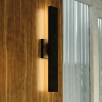 Owen Aluminum 1 Light Backlit Integrated LED Matte Black Indoor Outdoor Wall Light