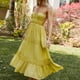 thumbnail image 3 of Vestido largo sin espalda con tirantes finos para mujer - Color liso, tirantes ajustables, diseño fluido y vaporoso para el verano, 3 of 8