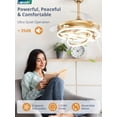 thumbnail image 4 of Ventilador de techo LEDIARY retráctil de 107 cm con luces y 6 velocidades color dorado, 4 of 7
