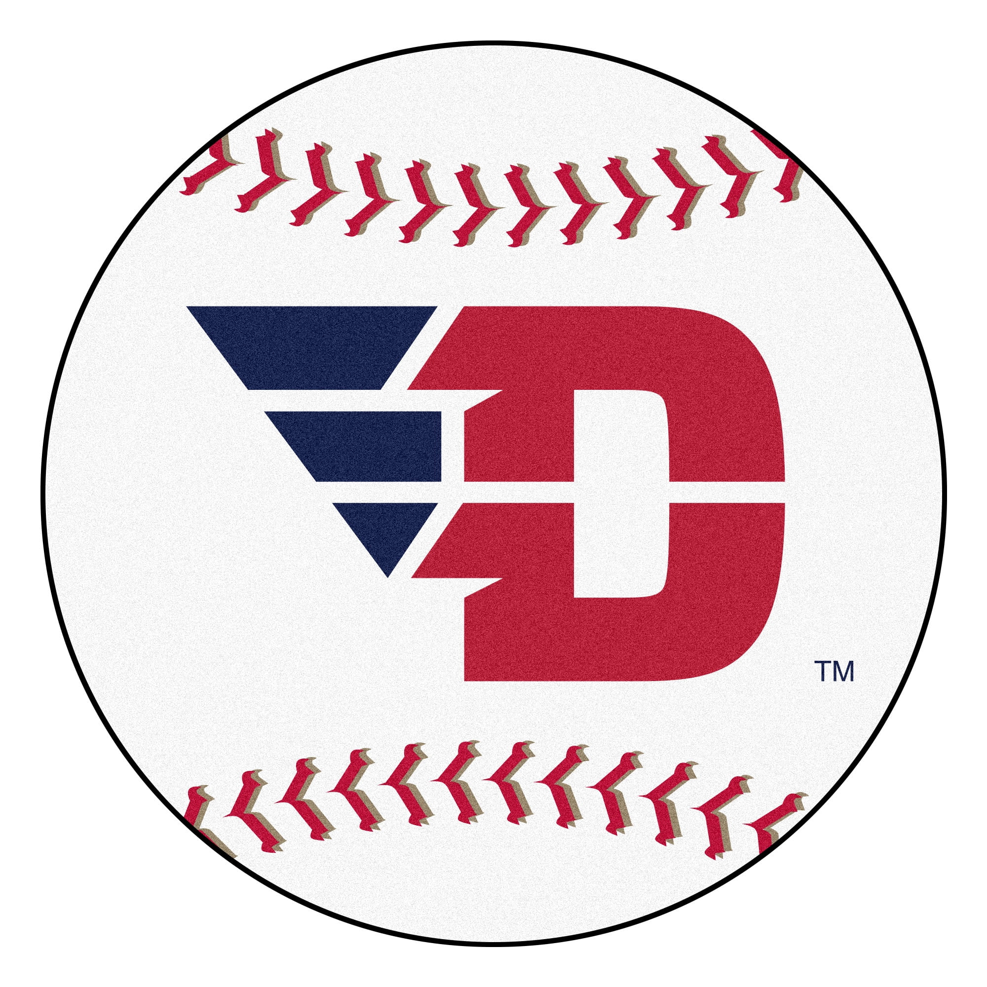 NCAA University of Dayton Flyers Baseball Shaped Mat Round Area Rug