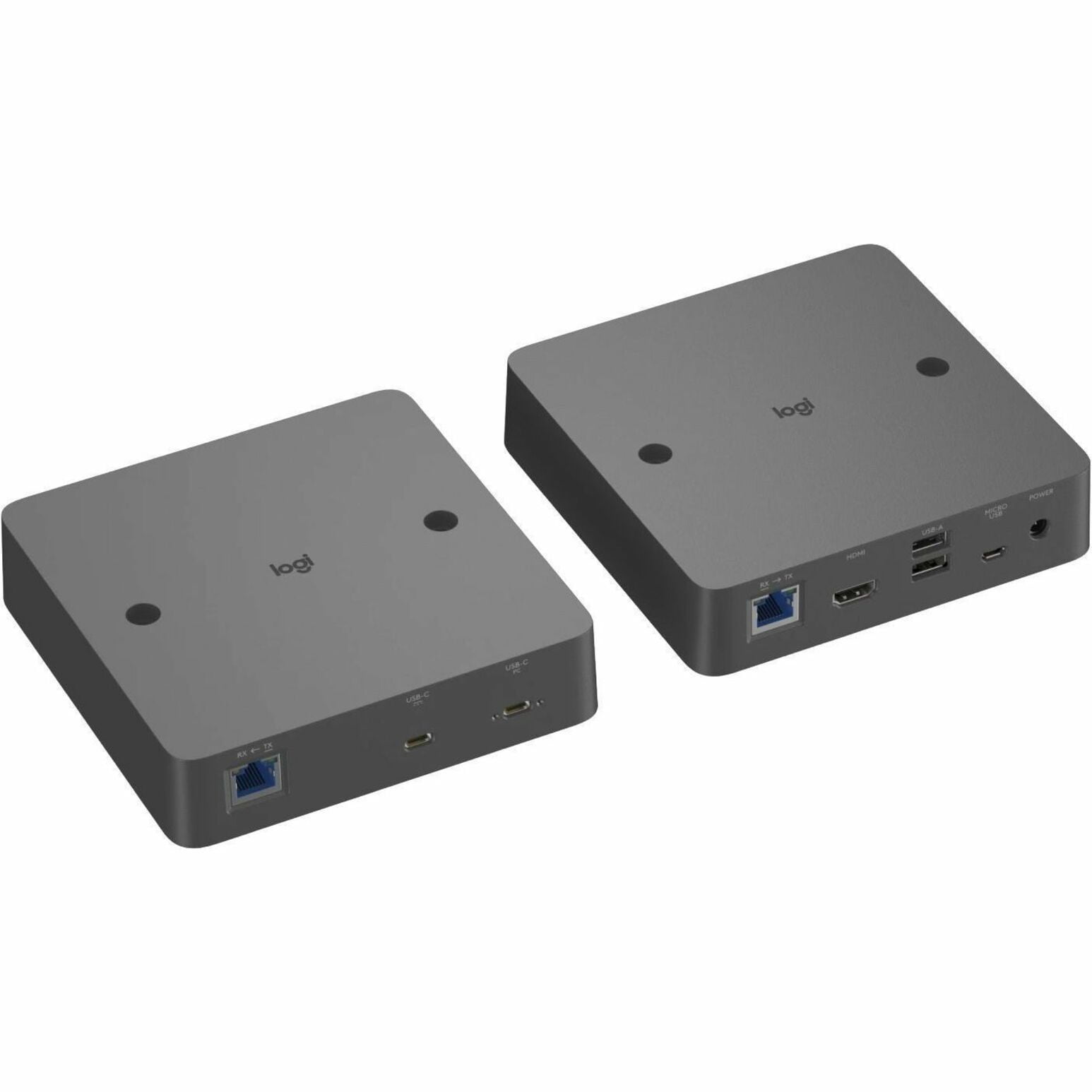 Logitech Extend - 2 x Network (RJ-45) - 5 x USB - 1 x HDMI Out - 2160p - 4K - 3840 x 2160 - Twisted Pair - Category 6, Category 6a, Category 5e - Notebook, Video Conferencing Camera, Meeting Room, ...