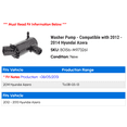 thumbnail image 2 of Washer Pump - Compatible with 2012 - 2014 Hyundai Azera 2013, 2 of 2