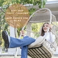 NICESOUL Beige Wicker Hanging Swing Egg Chair Without Stand Outdoor