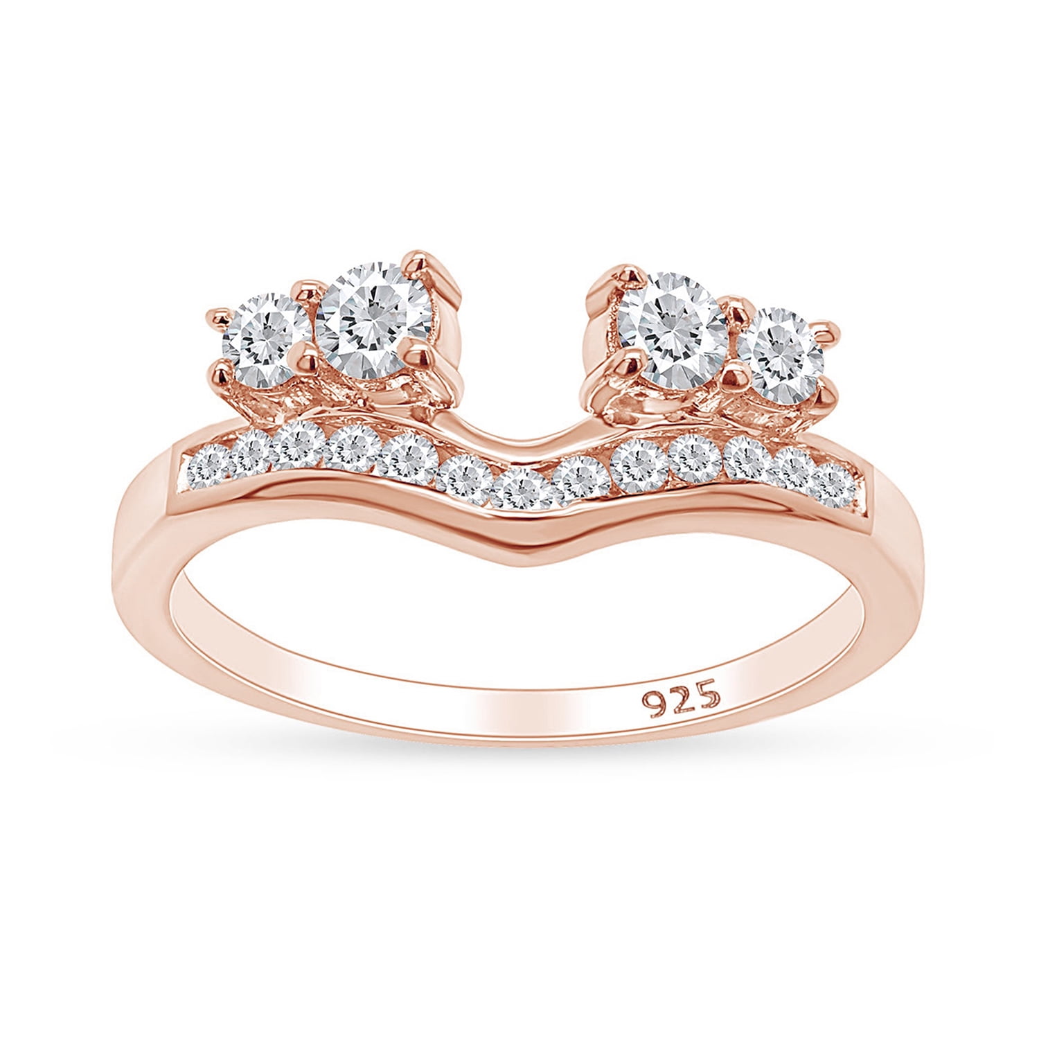 Baguette and Round Diamond Engagement Ring Guard | Shane Co.