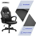 thumbnail image 3 of Homall Gaming Chair Leather Office Chair High Back Ergonomic Adjustable Swivel Executive Computer Chair Rolling Task,Black, 3 of 7