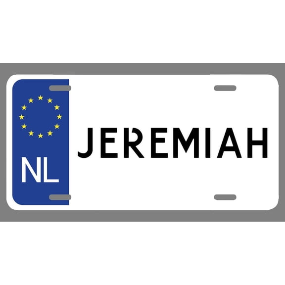 Jeremiah Name Euro Style License Plate Tag Vanity Novelty Metal | UV Printed Metal | 6-Inches By 12-Inches | Car Truck RV Trailer Wall Shop Man Cave | NP1115