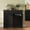 Black, variant on Tilt Out Trash Can Cabinet, 10 Gallon Fluted Laundry Hamper Cabinet with Drawers, Freestanding Black Trash Cabinet, Wooden Hidden Garbage Can Cabinets for Kitchen, Living Room, Without Bin or Laundry