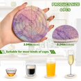 thumbnail image 3 of Haosy Set of 6 Drink Woven Coaster with Holder Heat Resistant Non-Slip Bar Coasters 4 Inches Soft Pink Purple Blue Marble, 3 of 7