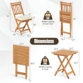 thumbnail image 4 of Spaco Outdoor Wood Bistro Set with SoFeet Seat Cushions and Table, Patio Conversation Set for Outdoor, White, 4 of 7