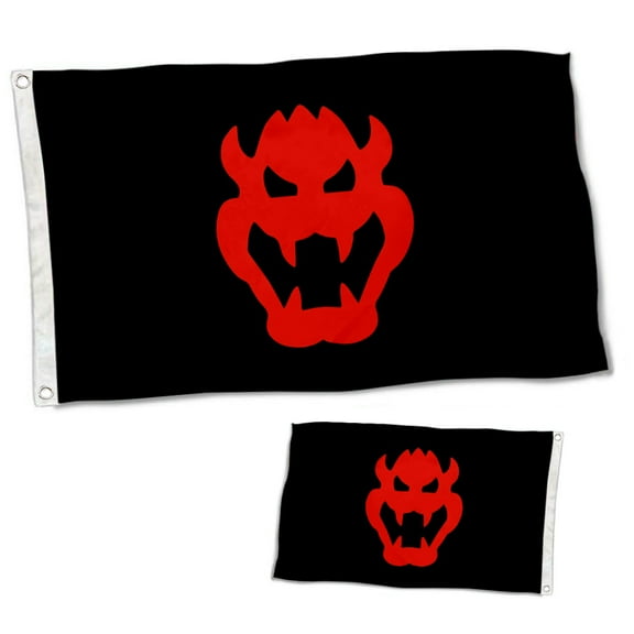 Dutern Double Sided Bowser Face Flag Banner 3 Ply with Brass Grommets 3x5 Feet