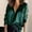 Green, variant on DondPO Long Sleeve Shirts Dress Shirts for Women Satin Women'S Shirt Soft Top Color Solid Temperament Casual Silky V-Neck Women Shirts Womens Tops Flannel Shirt Black L