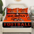 thumbnail image 3 of Erosebridal Sports Bed Sheets Full Teens, American Football Bedding Full Size, Black Orange, Cincinnati, 4-Piece (Top Sheet, Fitted Sheet, Pillowcase), 3 of 6