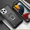 thumbnail image 5 of Dteck Back Case For Apple iPhone 13 Pro, Ring Stand Shockproof Hybrid Hard PC Soft Silicone Bumper Heavy Duty Shockproof Three Layer Drop Protective Girls Boy Cute Phone Case(Black), 5 of 7
