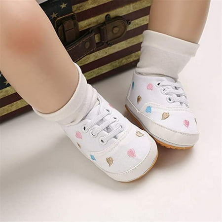 

Toddler Kids Baby Boys Girls Star Heart Flat Rubber Non-Slip Walking Shoes
