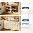 thumbnail image 3 of Orange Spring Floral Cabinet Dishwasher Hidden Curtains, Privacy Closet Door Curtain, Green Botanical Wildflower Blossoms Adhesive Dust Proof Under Sink Skirt for Bathroom Kitchen 35"x35", 3 of 8