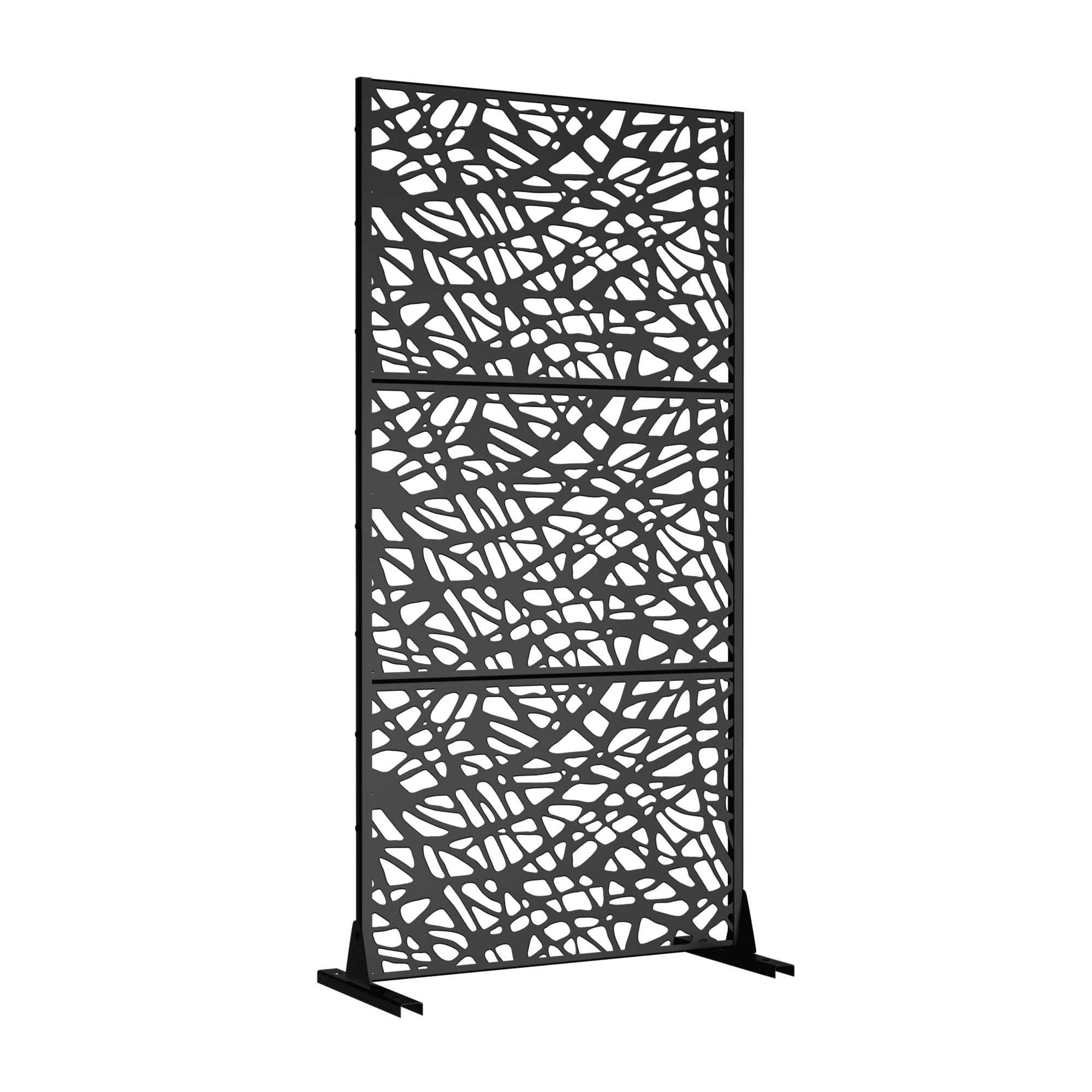 MAYEERTY Outdoor & Indoor Metal Panel Screen, Heavy-Duty Decorative Partition,Black