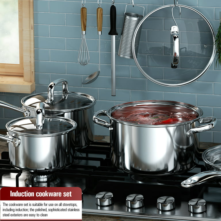 Cooks Standard Professional Grade 8-Piece Stainless Steel Cookware