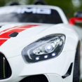 thumbnail image 4 of VOLTZ TOYS 12V Ride on for Kids, Mercedes-Benz AMG GT4 with Parental Remote Control, Handle Bar and Caster Wheels, Full LED Lighting, Leather Seat and Upgraded MP4, Licensed Model (White), 4 of 8