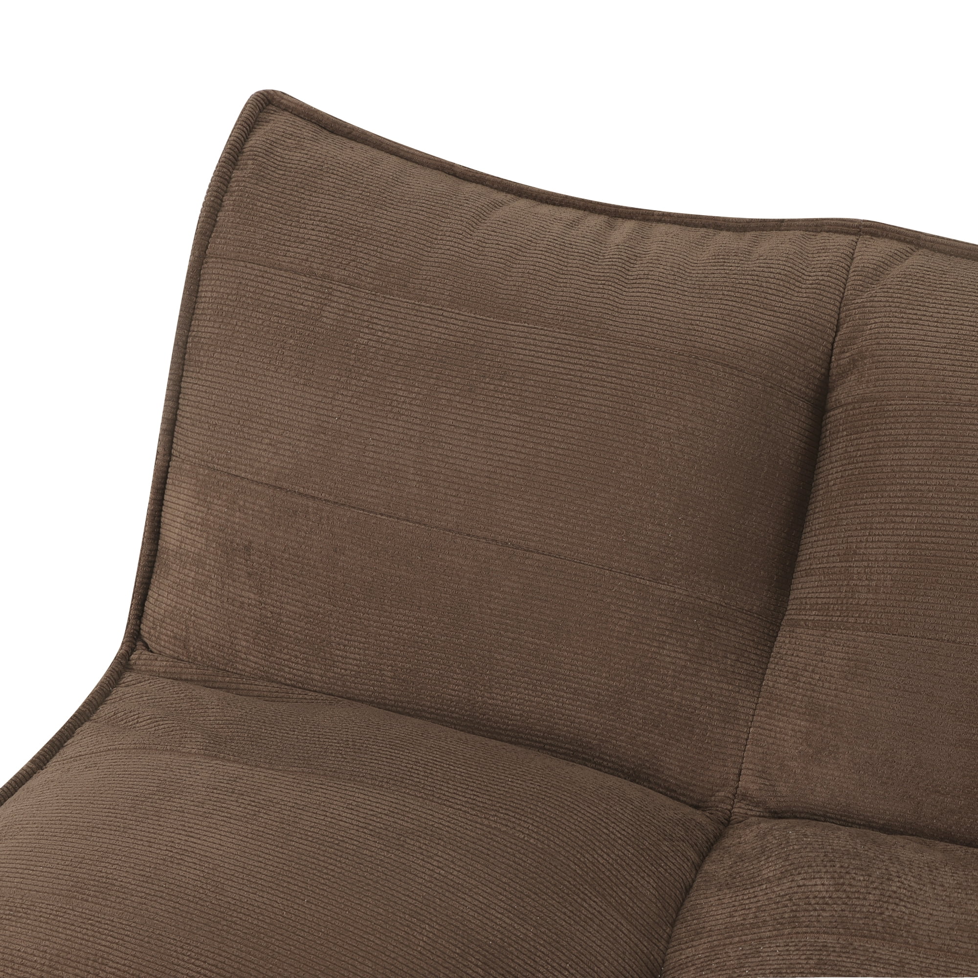 Leumius Cozy Fluffy Cloud Lazy Sofa, 3-Seater Corduroy Bean Bag Lounge Chair, Lightweight Single-Seat Couch for Living Room, Bedroom, Dorm Room, Office & Small Spaces,Brown