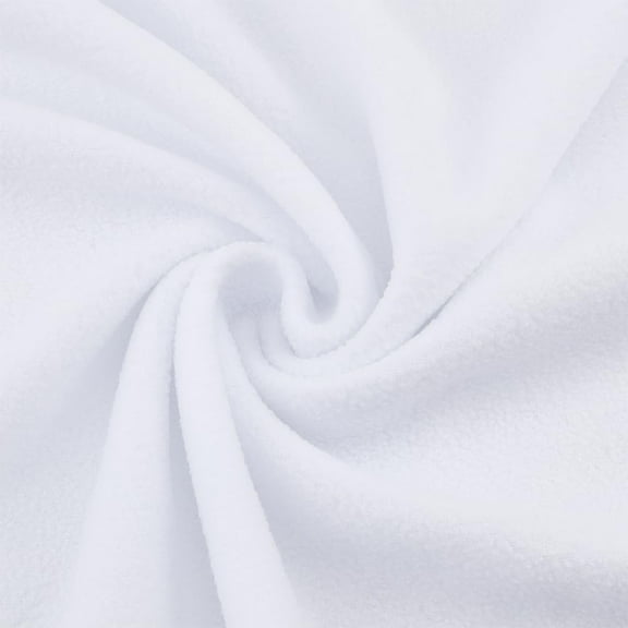 1.1 Yards White Polar Fleece Fabric 63 Inch Solid Color Knitted Polyester Plush Fleece Cloth Wide Soft Stretchy Fabric