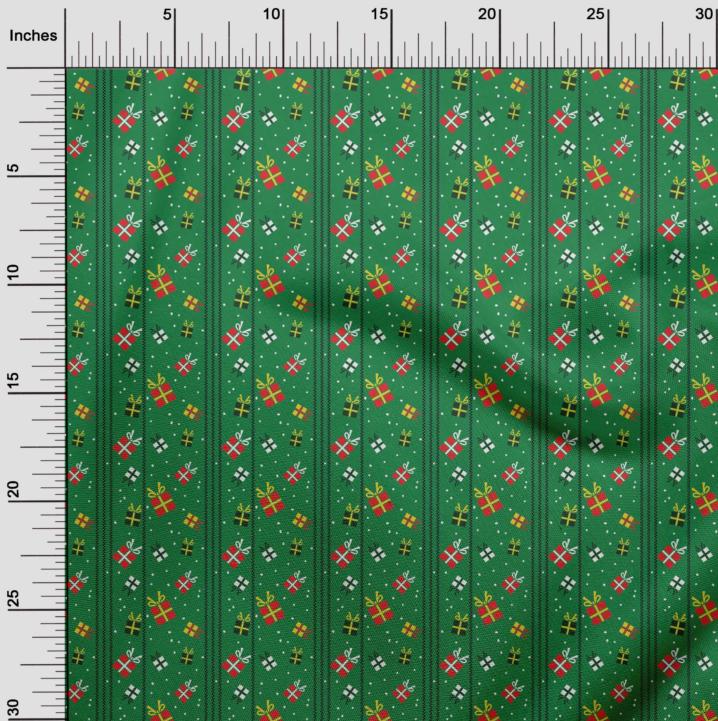 oneOone Silk Tabby Green Fabric Merry Christmas Sewing Material Print Fabric By The Yard 42 Inch Wide-13Z