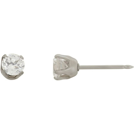Home Ear Piercing Kit with 14kt White Gold 5mm CZ Earring