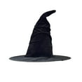 thumbnail image 2 of Witch Hat for Halloween with Steel Wire Brim, Lightweight Flannel Costume Hat for Party Decor & Photo Props, 2 of 6