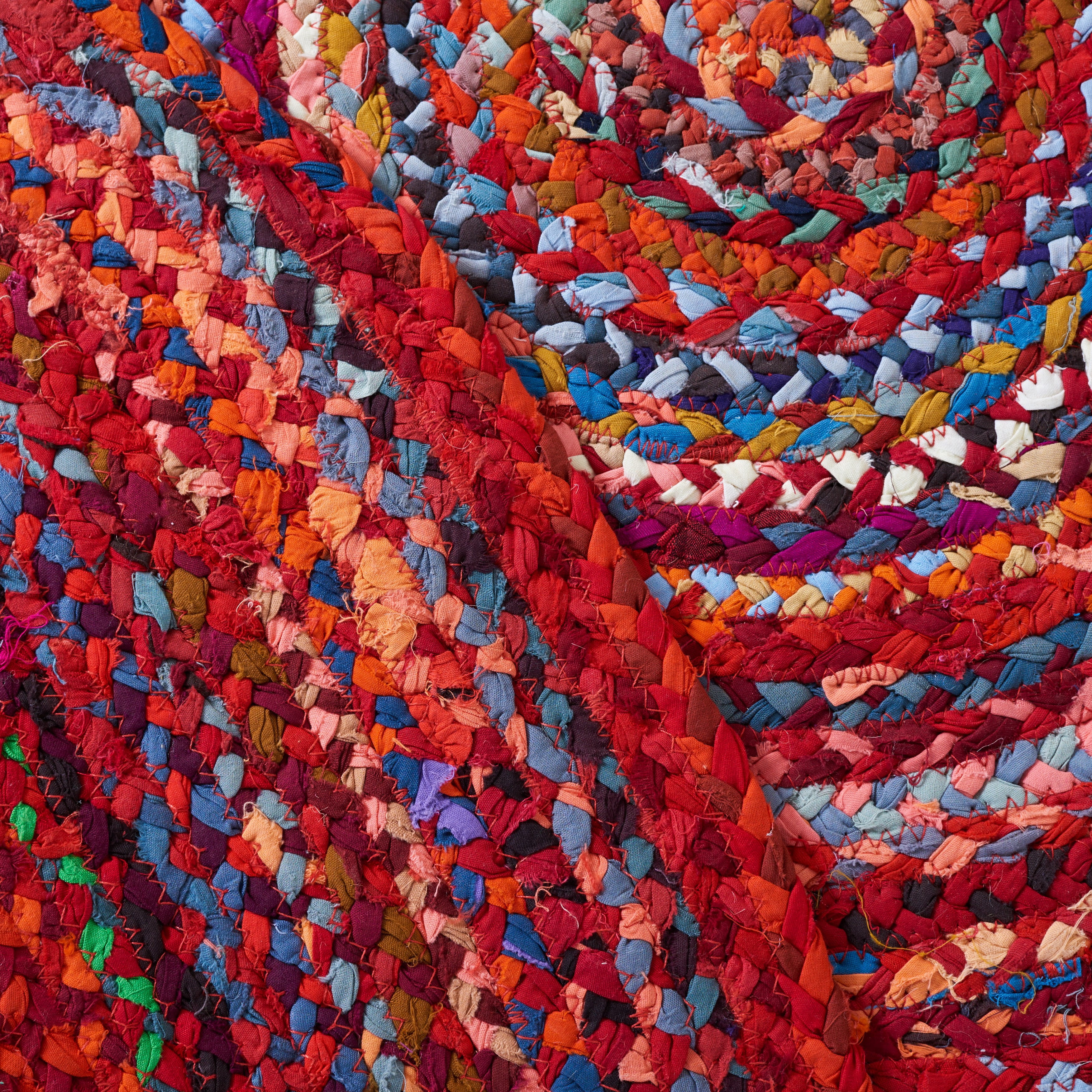 SAFAVIEH Braided Calvin Transitional Cotton Reversible Area Rug, Rust/Multi, 6' x 9' Oval