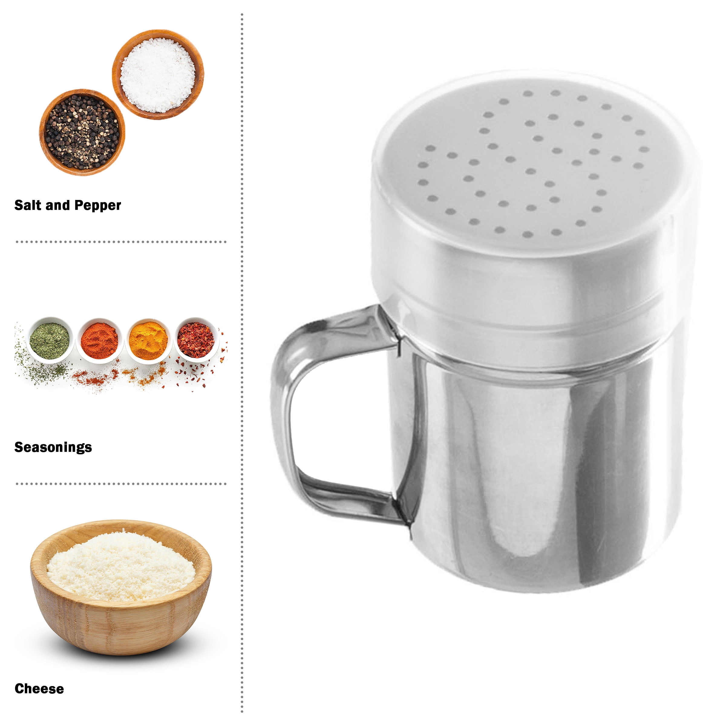 Popcorn Scoop and Seasoning Shaker Set – 2-Piece Stainless-Steel Serving Accessories Kit with Scooper and Saltshaker Dredge by Great Northern Popcorn