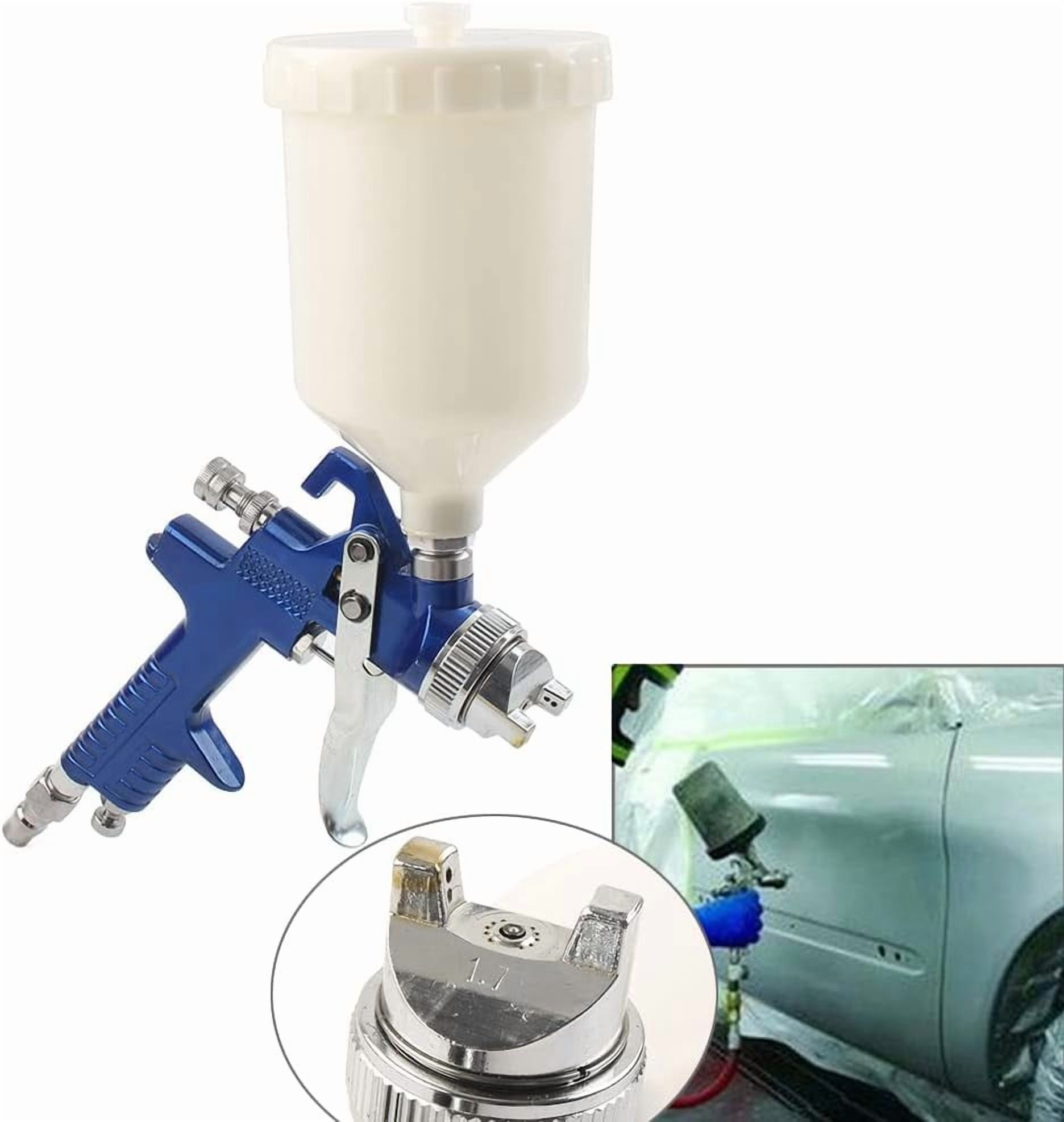 Gamvdout HVLP H827 Spray Airbrush 600ml Cup 1.7mm Nozzle For Gravity Professional HVLP Air Paint Spray Auto Car Detail Touch Up Sprayer