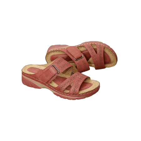 

Daeful Women Slipper Hollow Backless Open Toe Casual Shoes Lightweight Magic Tape Decor