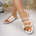 thumbnail image 5 of DeHolifer Women's Sandals Plus Size Casual Braided Dressy Summer Square Toe Quilted Flat Sandals, 5 of 8