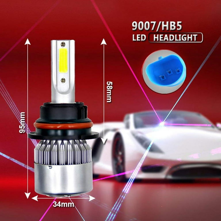 Chusyyray Combo 9004 9007 LED Headlight Bulbs Kit High&Low Beam Canbus 200W 6000K