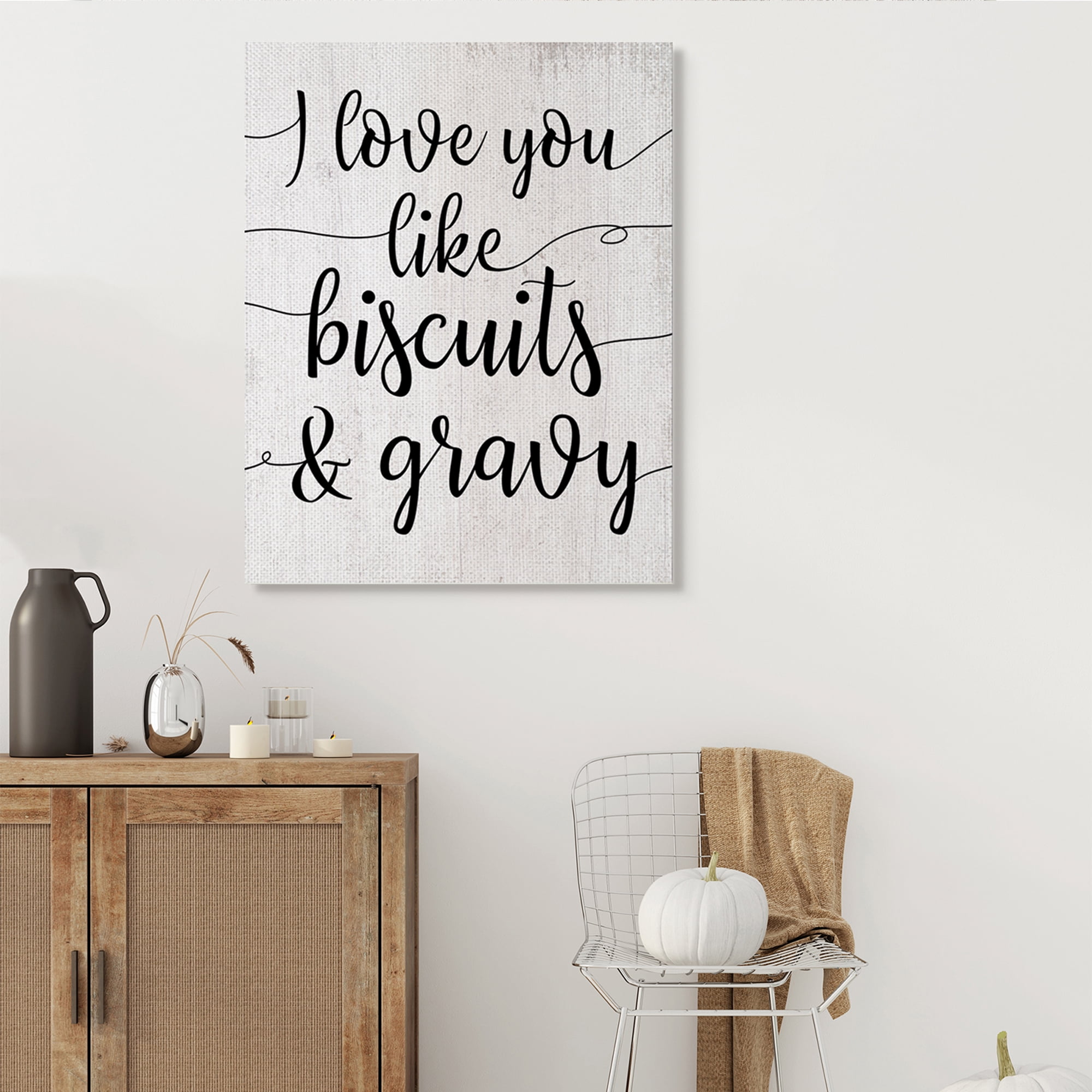 Stupell Industries Love You Like Biscuits & Gravy Romantic Sentiment Food & Beverage Painting Gallery Wrapped Canvas Art Print Wall Art, 36 x 48