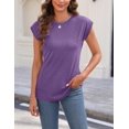 thumbnail image 2 of Camisetas sin mangas Zeagoo para mujer, paquete de 3, cuello redondo, manga corta, verano, 2 of 6