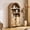 Oak Accent1, variant on mopio Lauren 65.4" Short Arched Cabinet, 5-Tier Arched Bookcase with Doors and Shelves, Mini Arch Bookshelf with Storage, Wooden Storage Cabinet for Living Room and Kitchen Pantry (Oak)