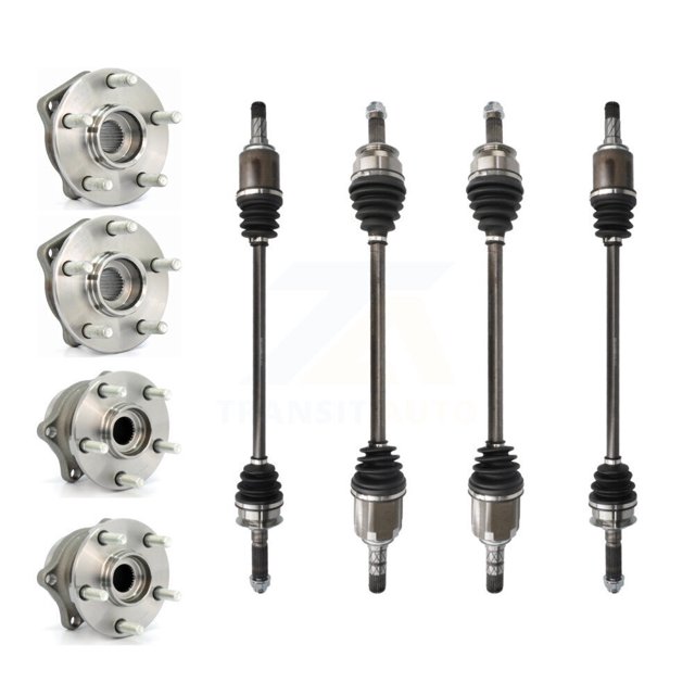 Kugel Front Rear CV Axle Drive Shaft and Complete Wheel Hub Bearing Assembly Kit (8Pc) for Car Subaru Legacy - Left Right Side (Driver Passenger) KN7-100495