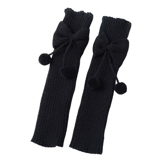 Mujeres Niñas Lolita Estudiante Calentadores de piernas Crochet Warm Negro Zulema Calentador de pierna