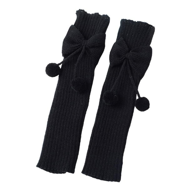 Mujeres Niñas Lolita Estudiante Calentadores de piernas Crochet Warm Negro Zulema Calentador de pierna