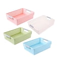 thumbnail image 1 of BESTYASH 4Pcs Compact Plastic Storage Bins in Assorted Colors for Office File Collection and Kitchen Use, 1 of 7