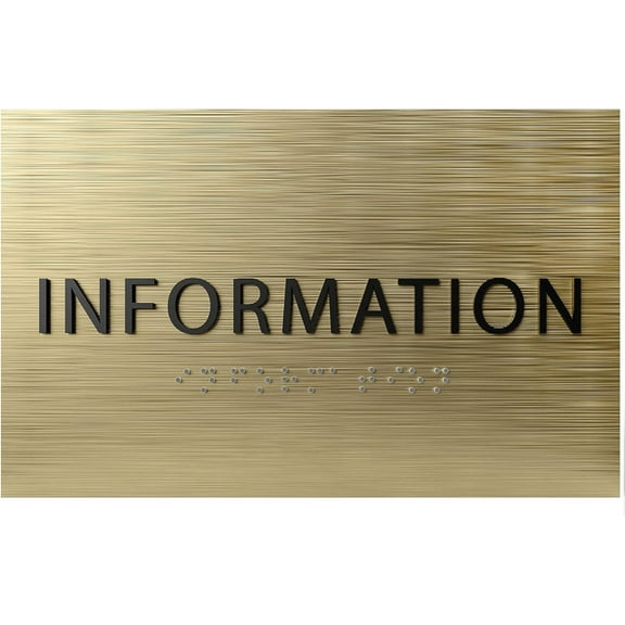 ADA CENTRAL SIGNS - 6" X4" Information Sign - ADA Compliant Tactile Graphics Grade 2 Braille Text | Wall Mount Plastic Desk Service, Customer Assistance Sign for Office, Hotel, Schools, Hospital