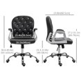 thumbnail image 2 of Black Adjustable Office Chair with Tufted Back & PU Leather - Comfortable Computer Desk Task Chair, 23.4" x 23.8" x 40.6" - Ideal for Home Office & Workspaces, 2 of 7