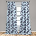 thumbnail image 5 of Ambesonne Whale Curtains, Giant Marine Mammals, Pair of 28"x84", Pale Blue White Lilac, 5 of 5