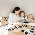 thumbnail image 5 of Castle Fairy Kawaii Animal Panda 3 Pieces Queen Comforter Set for Children Teens Adults,Oriental Food Bubble Tea Ultra Soft Bedding Sets,Black Brown Bedding Comforter Set Breathable, 5 of 8