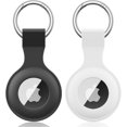 thumbnail image 1 of Yanonmyfd  Pack de 2 Fundas para Apple Airtag con Llavero, Funda de Silicona portátil para Llavero, Funda Protectora para el rastreador de Apple Airtag (Negro   Negro), 1 of 12